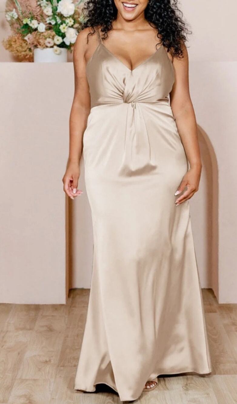 Revelry Giada Satin Twist Front Maxi Dress Size 10 Bridesmaid Wedding Formal